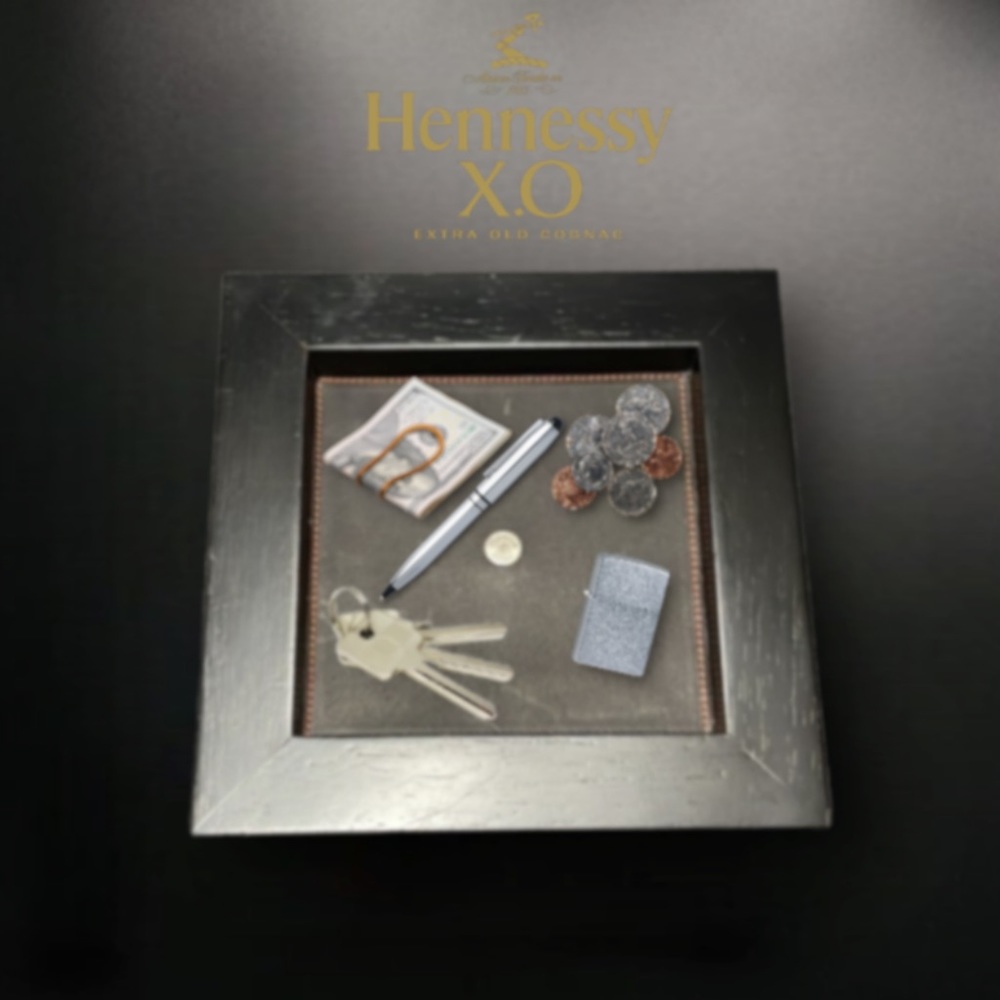 Hennessy Wood & Leather Valet Tray